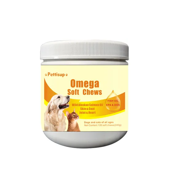 Nutrition Omega Soft Chews Treat Fish Oil Omega 3 Treats Pet Supplements for Dogs Skin and Coat with Salmon Oil 